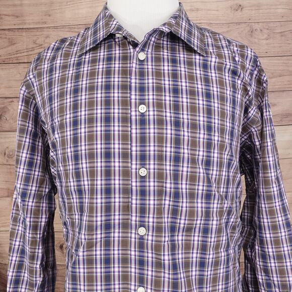 EGARA NON-IRON PLAID CHECK BUTTON DOWN SHIRT MENS SZ 2XLT TALL - Picture 1 of 6